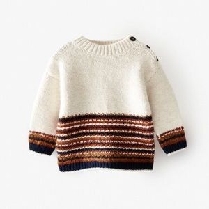 EUC Zara baby jacquard knit sweater, size 12-18m